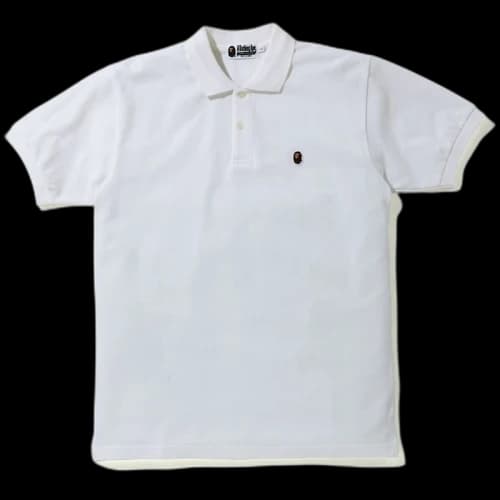 BAPE Ape Head One Point Polo White