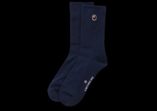 BAPE Ape Head One Point Socks Navy