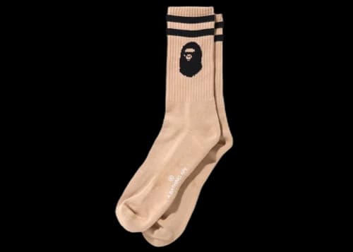 BAPE Ape Head Socks Beige