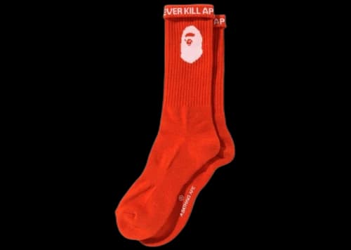 BAPE Ape Head Socks Orange