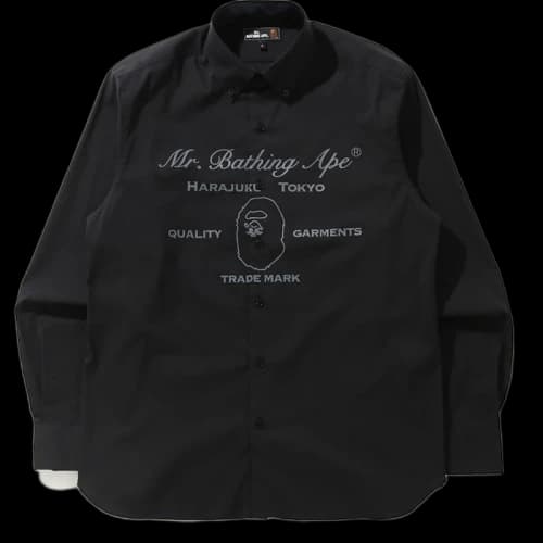 BAPE Ape Head Wide Stretch Shirt Black