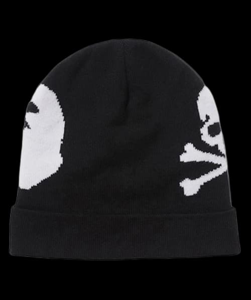 BAPE X Mastermind Japan Apehead Skull Beanie Black