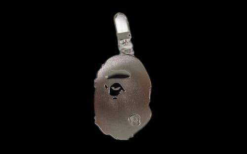 BAPE Apehead Steel Keychain Silver