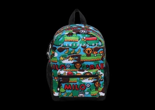 BAPE Baby Milo Kids Game Pattern Daypack Emerald