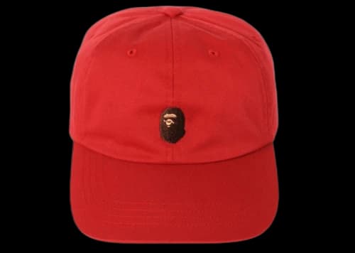 BAPE Ape Head Embroidery Panel Cap Red