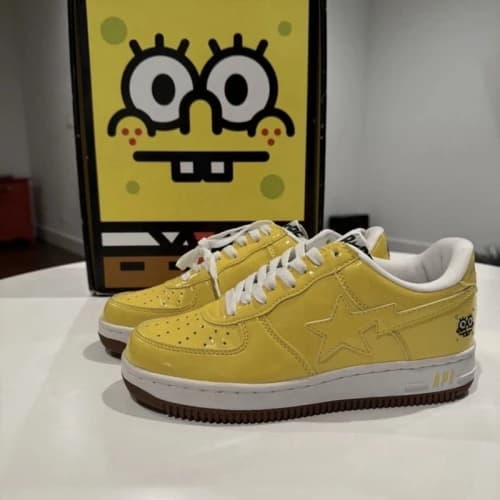 Bape Bapesta Low Spongebob Patent Leather