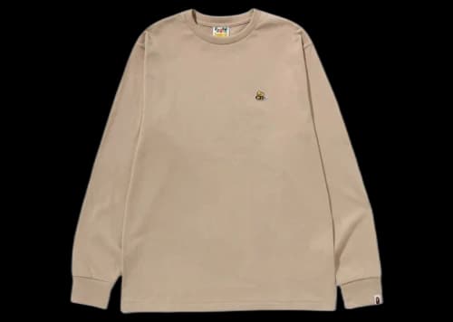 BAPE Bee One Point L/S Tee Beige
