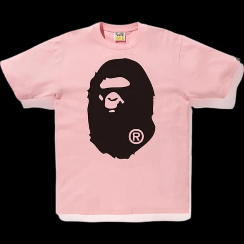 BAPE Bicolor Big Ape Head Tee Pink