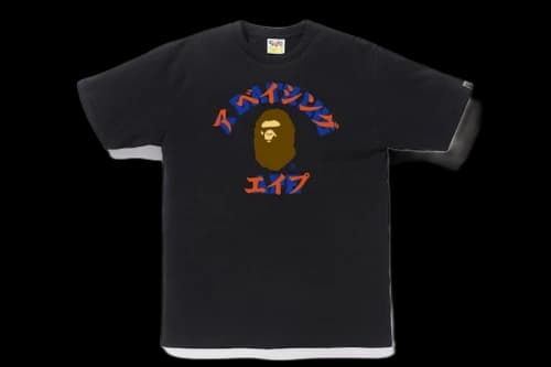 BAPE Bicolor Katakana College Tee Black