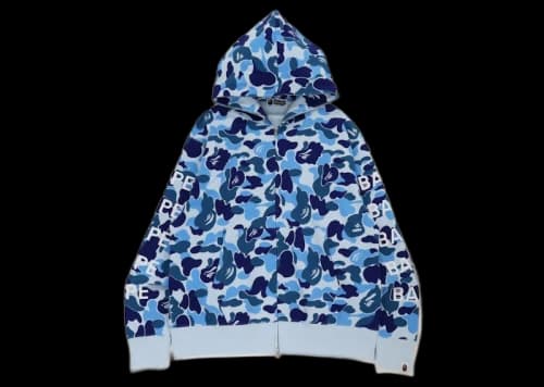 BAPE Big ABC Camo Relaxed Fit Full Zip Hoodie Blue