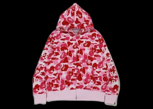 BAPE Big ABC Camo Relaxed Fit Full Zip Hoodie Pink