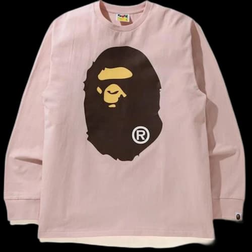 BAPE Big Ape Head L/S Tee (SS21) Pink