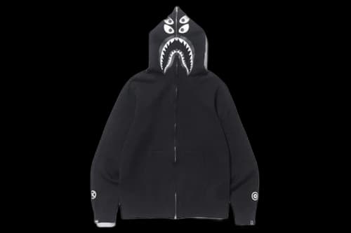 BAPE Bounty Huntermad Shark Over Sized Full Zip Hoodie Black