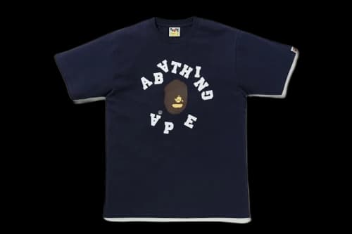 BAPE Broken College Tee Navy