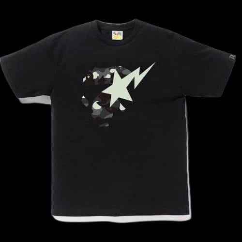 BAPE City Camo Ape Face On Bapesta Tee Black/Black