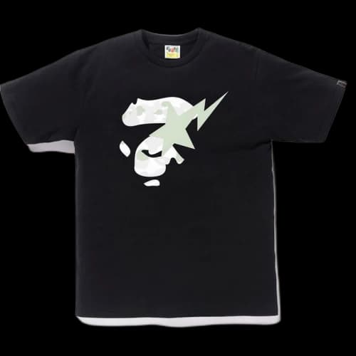 BAPE City Camo Ape Face On Bapesta Tee Black/White
