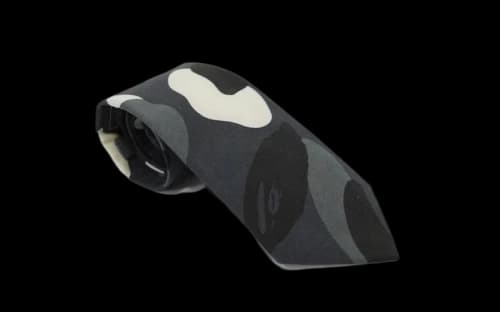 BAPE City Camo Glow In the Dark Silk Necktie Black/Glow