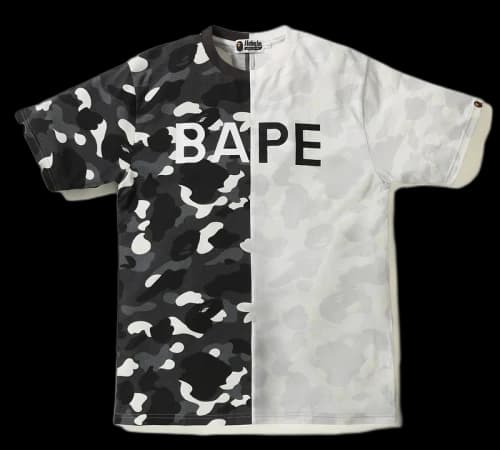 BAPE City Camo Half Bape Tee White/Black