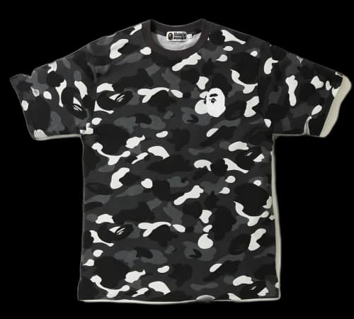 BAPE City Camo Side Slit Ape Head Tee Black
