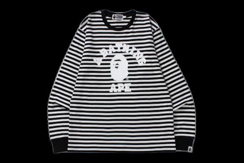 BAPE College Hoop Long Sleeve Tee Black/White