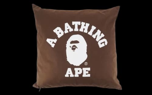 BAPE College Logo Pillow Brown