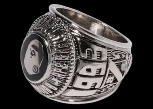 BAPE College Ring Silver