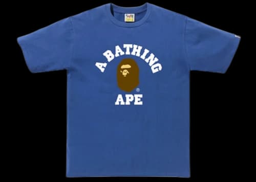 BAPE College Tee Blue