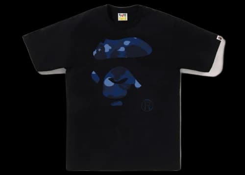 BAPE Color Camo Ape Face Tee Black/Navy