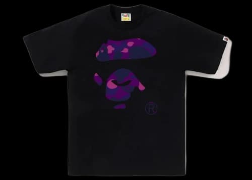 BAPE Color Camo Ape Face Tee Black/Purple