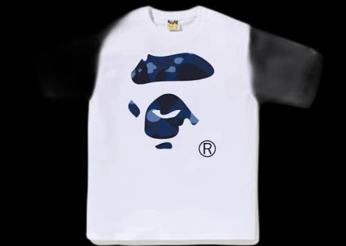 BAPE Color Camo Ape Face Tee White/Navy