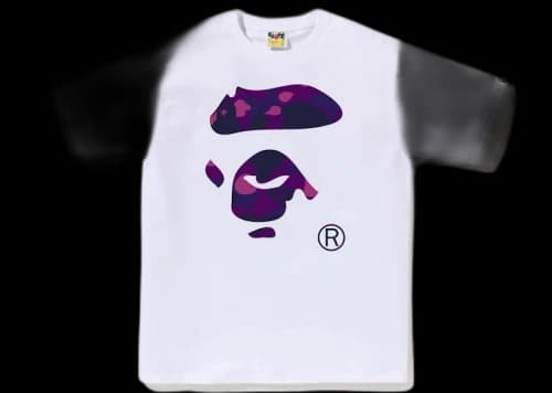 BAPE Color Camo Ape Face Tee White/Purple