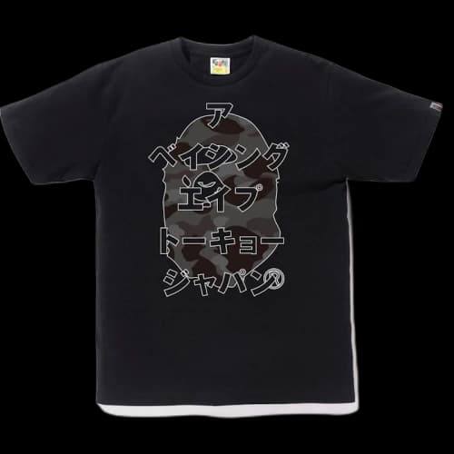 BAPE Color Camo Ape Head Katakana Tee Black/Black