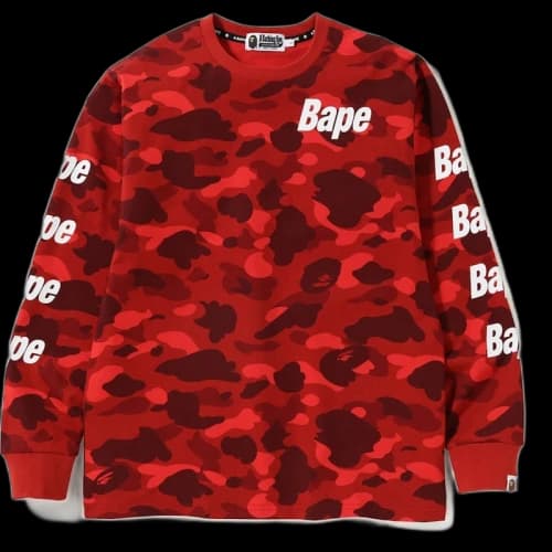 BAPE Color Camo Bape LS Tee Red