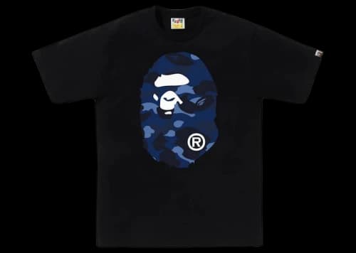 BAPE Color Camo Big Ape Head Tee Black/Navy
