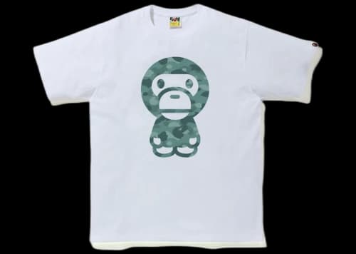 BAPE Color Camo Big Baby Milo Tee White/Green