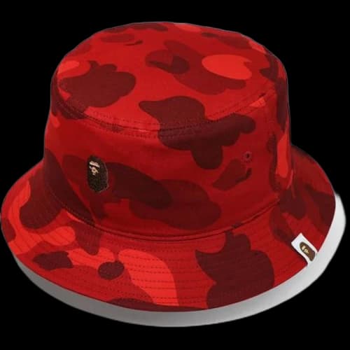 BAPE Color Camo Bucket Hat Red