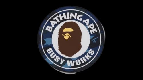 BAPE Color Camo Busy Works Rubber Coaster Navy