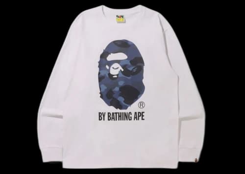BAPE Color Camo By Bathing Ape (Online Exclusive) L/S Tee (FW21) White/Navy