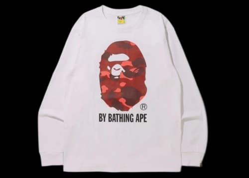 BAPE Color Camo By Bathing Ape (Online Exclusive) L/S Tee (FW21) White/Red
