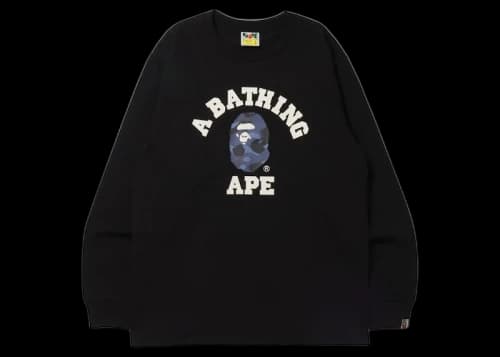 BAPE Color Camo College (Online Exclusive) L/S Tee (FW21) Black/Navy