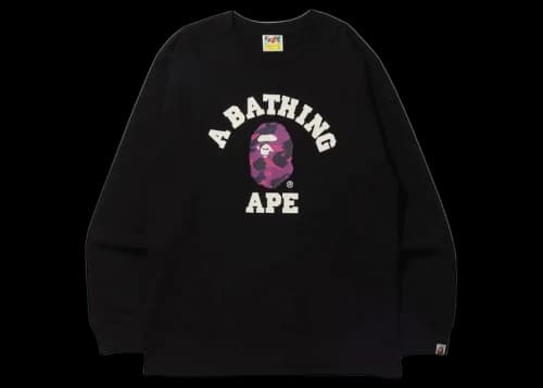BAPE Color Camo College (Online Exclusive) L/S Tee (FW21) Black/Pink