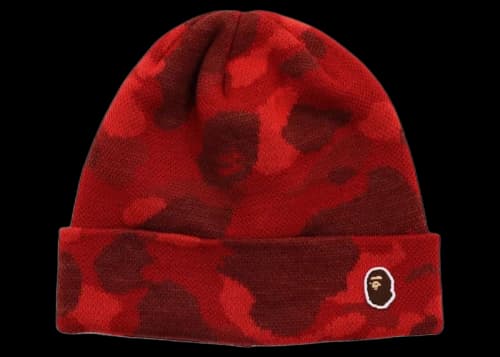 BAPE Color Camo Knit Cap Red