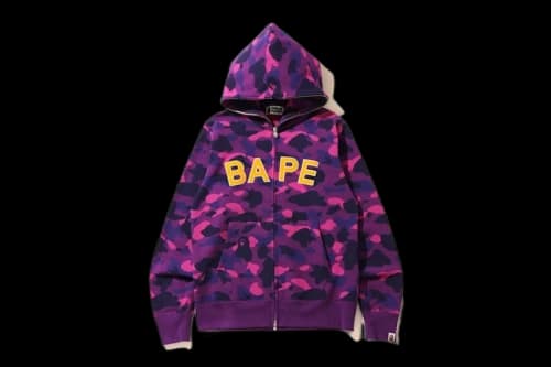 BAPE Color Camo Logo Full Zip Hoodie Purple