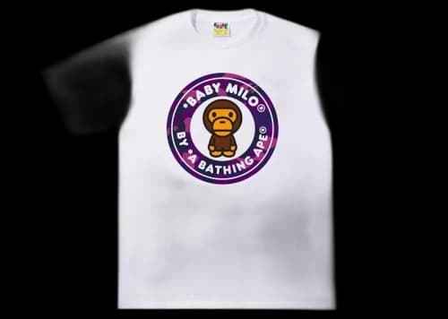 BAPE Color Camo Milo Busy Works Tee White/Purple