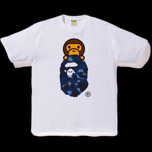 BAPE Color Camo Milo on Ape Head Tee White/Blue