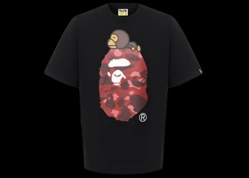 BAPE Color Camo Milo On Big Ape Relaxed Tee Black/Red