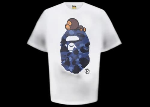 BAPE Color Camo Milo On Big Ape Relaxed Tee White/Blue