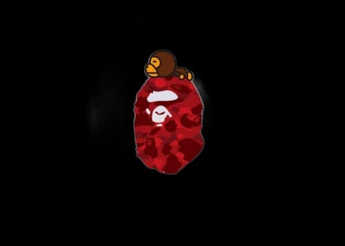 BAPE Color Camo Milo On Big Ape Relaxed Tee White/Red