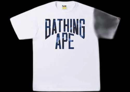 BAPE Color Camo NYC Logo Tee White/Navy