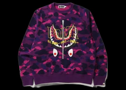 BAPE Color Camo PONR Shark Crewneck Purple